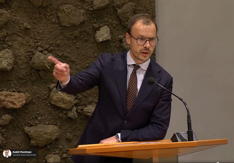 André Poortman (CDA) aan het woord in de Tweede Kamer